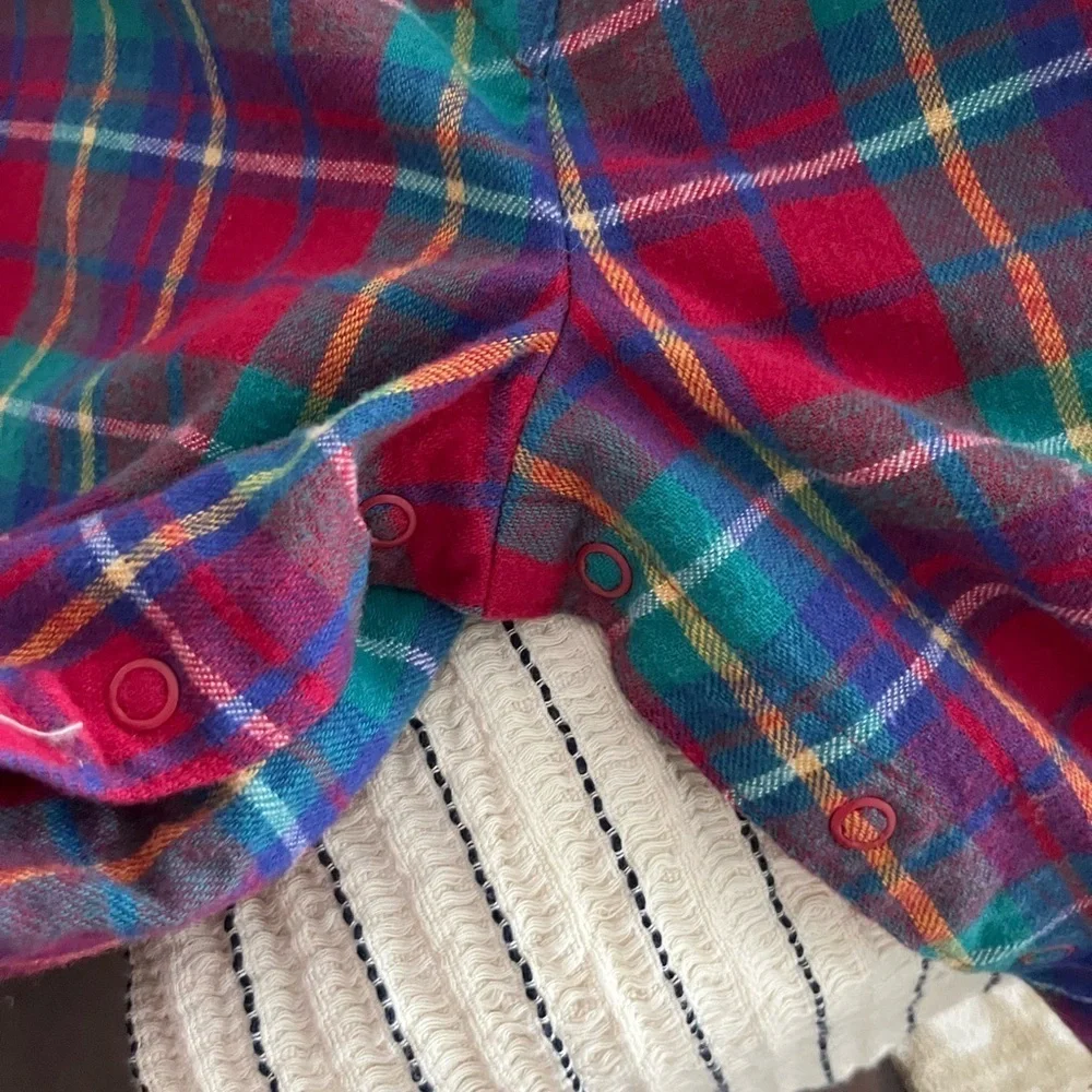Adorable Vintage OshKosh B Gosh Flannel Romper 12 months